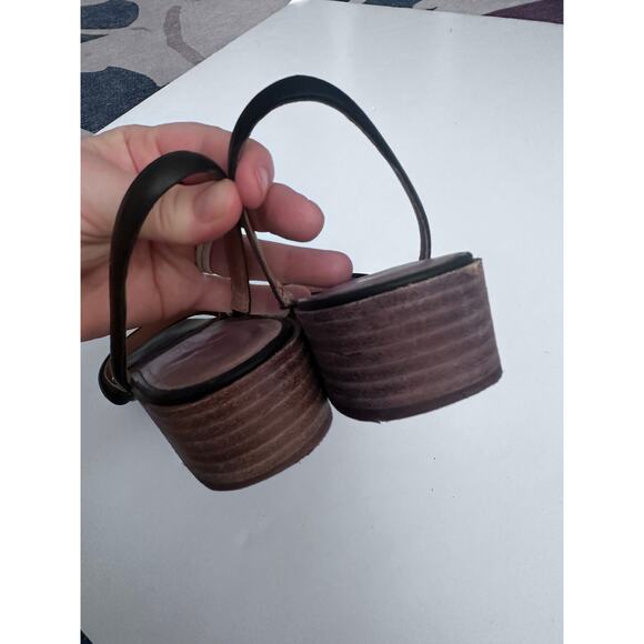 Madewell Addie Black Leather Slingback Block Heels - Size 9 - Picture 6 of 8